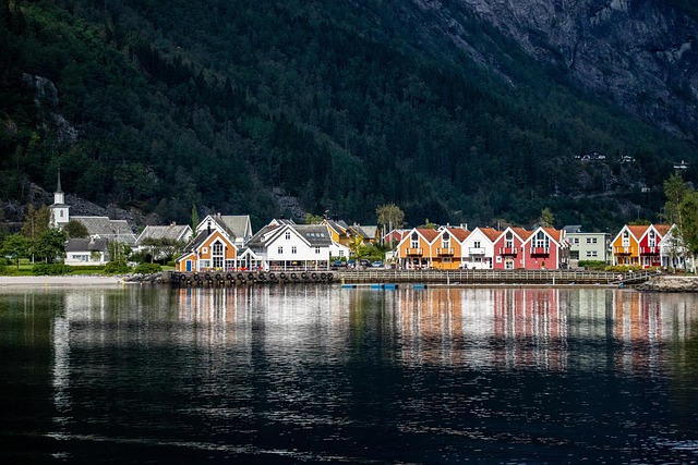 Fjordlumen Norway Residences with Pale Light and Water Stillness